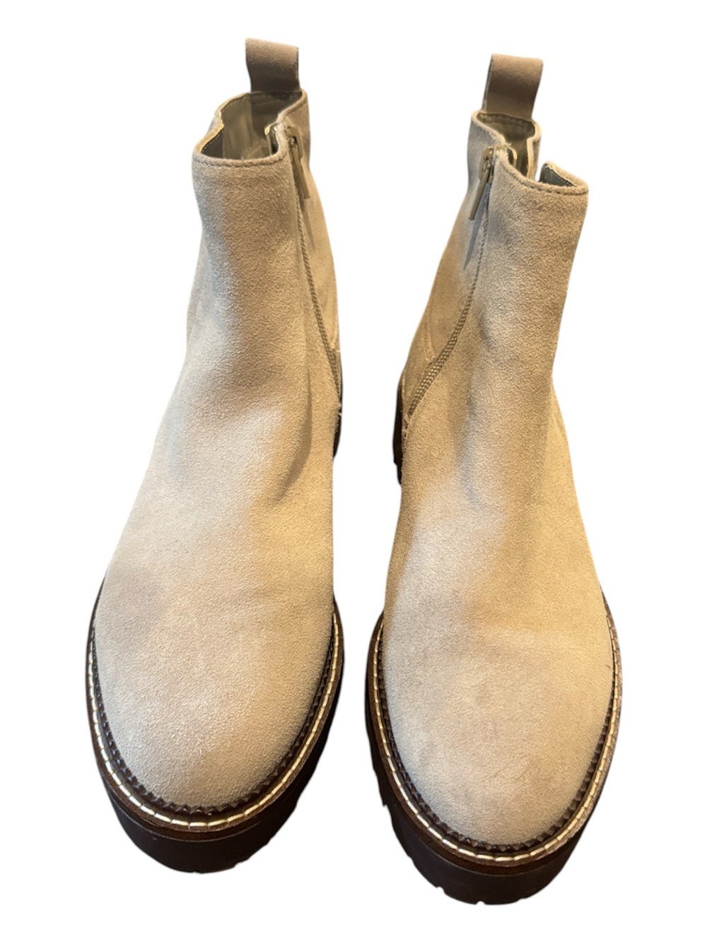 Nordstrom Miller 2 Beige Taupe Suede Leather Water-Resistant Ankle Boots - Picture 2 of 8